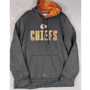 Zubaz Kansas City Chiefs Hoodie Mens XL Gray w/ Lava NFL Team Apparel Pullover